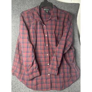 Polo Ralph Lauren Maroon Red Green Plaited Flannel Shirt Men’s Size 3XL